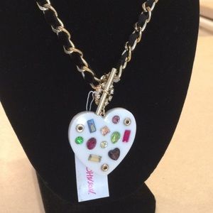 Betsey Johnson heart front closure necklace.